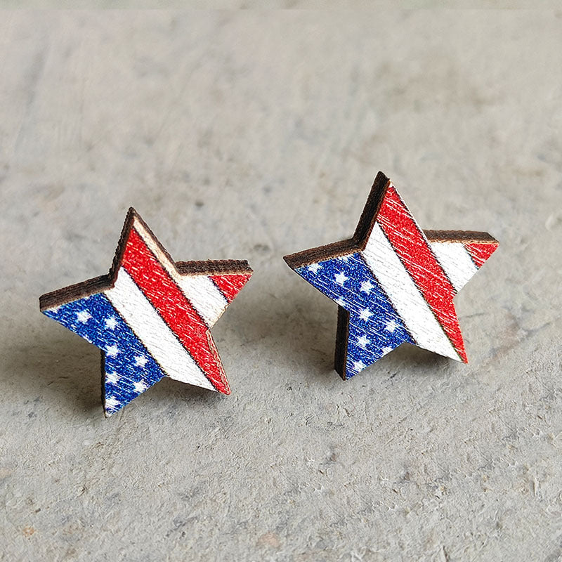 Floral Heart Flag Wood Earrings - product image 7
