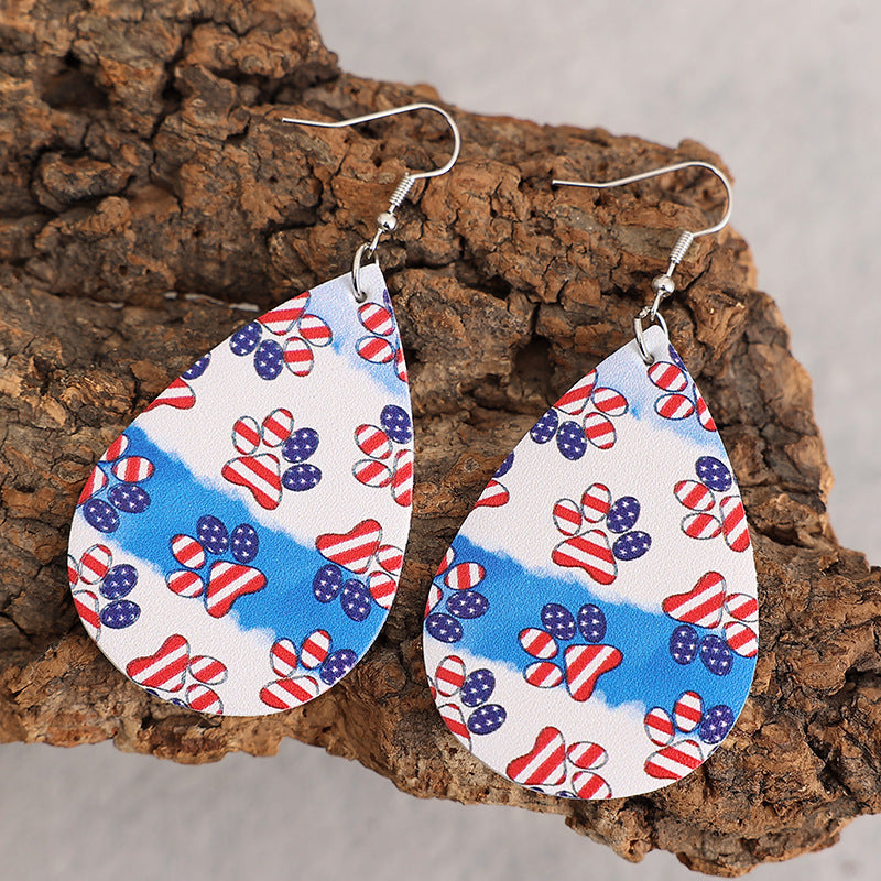 Cross Flag Leather Earrings - product image 4