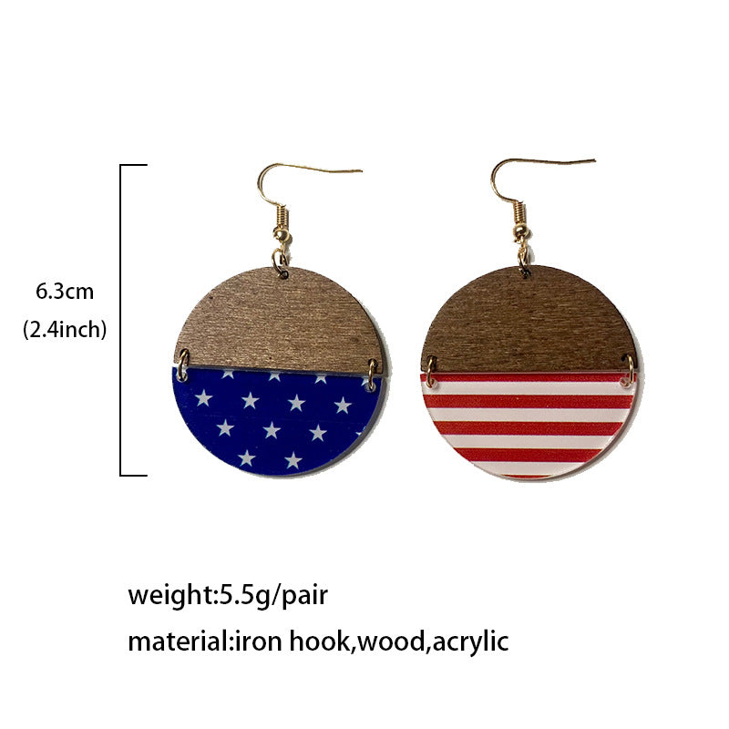 Cross Flag Wood Acrylic Earrings - product image 5