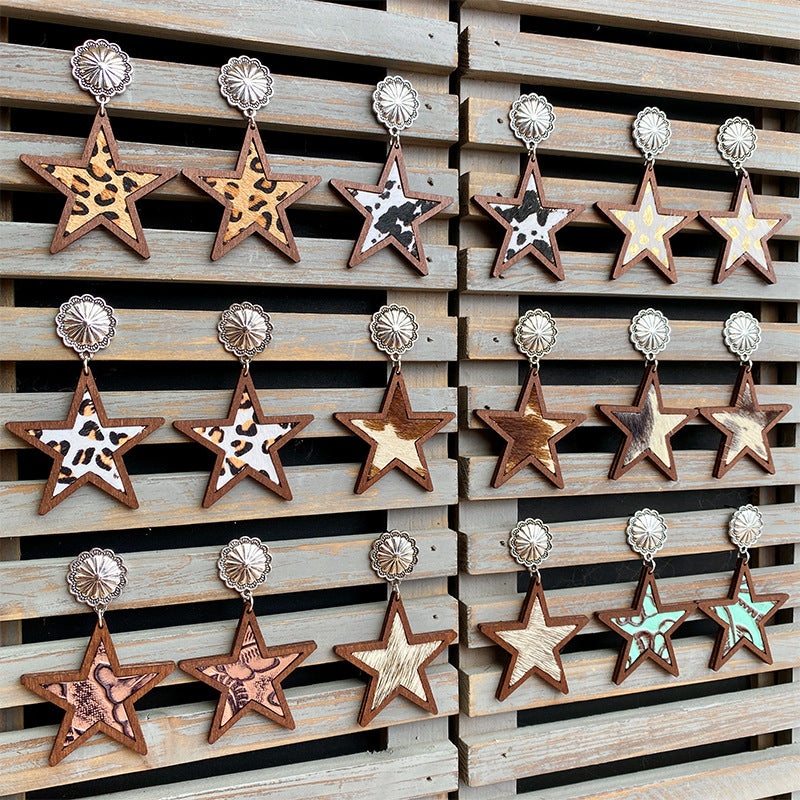Western Cross Leather Earrings - product image 1