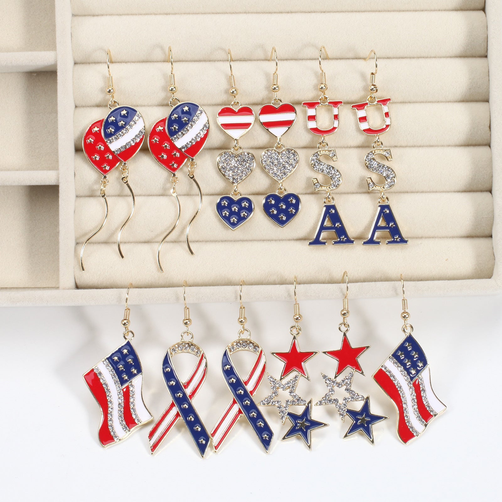 Cross Flag Earrings - product image 4