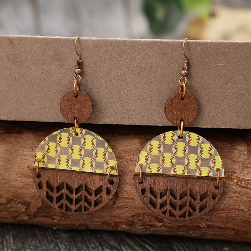 Cross Wood Acrylic Earrings - product image 3