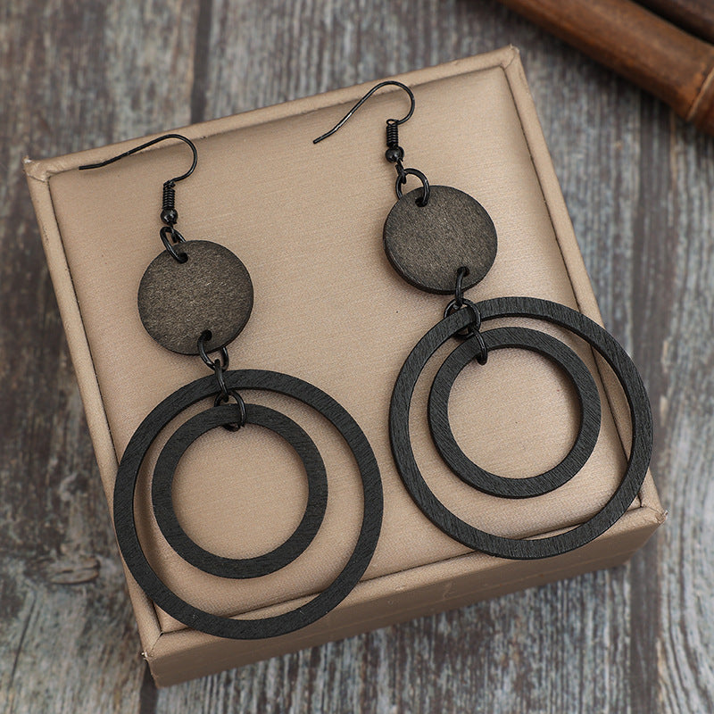 Vintage Cross Wood Earrings - product image 2