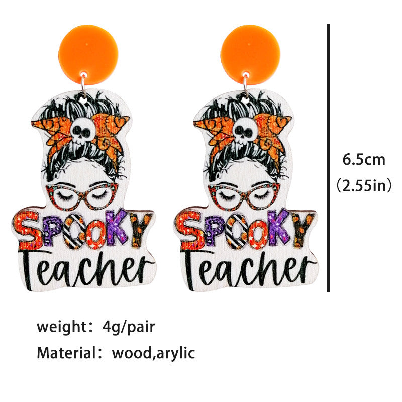 Thanksgiving Halloween Earrings Teacher Gifts Student Earrings Rainbow - product image 4
