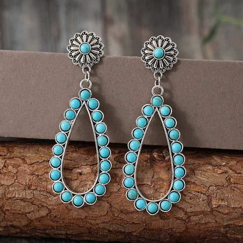 Western Turquoise Vintage Statement Earrings - product image 8
