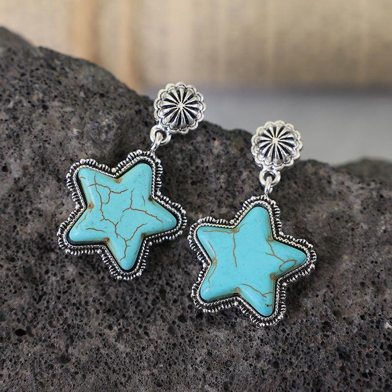 Western Turquoise Cross Earrings - product image 4