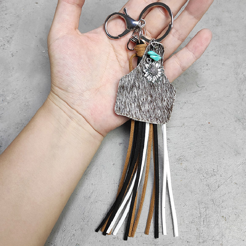 Western Turquoise Vintage Geometric Floral Keychain - product image 14