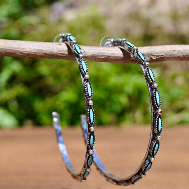 Turquoise Boho Cross Earrings - product image 1