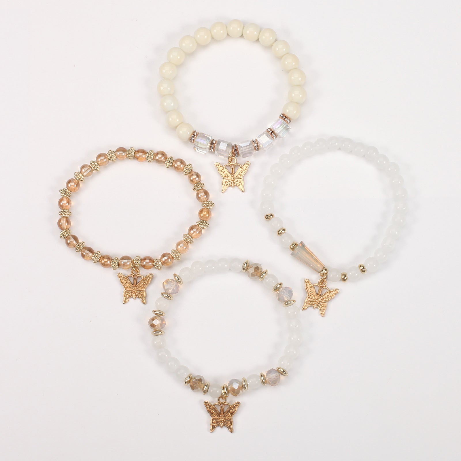 Boho Butterfly Beaded Crystal Jewelry Set