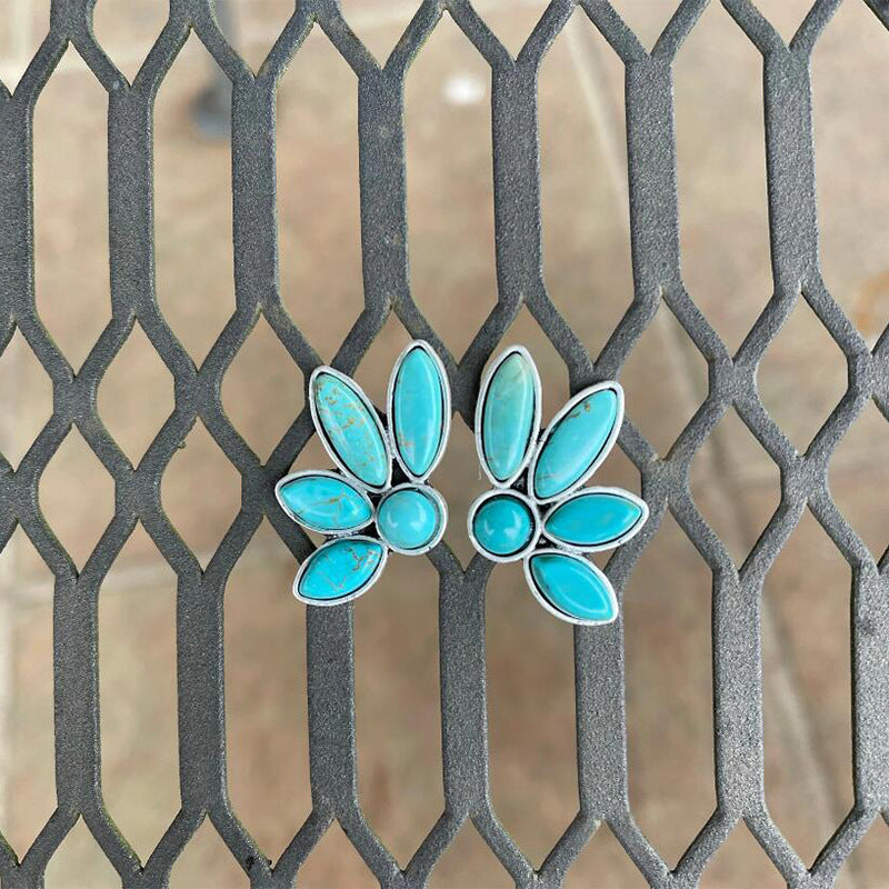 Turquoise Vintage Cross Earrings - product image 4