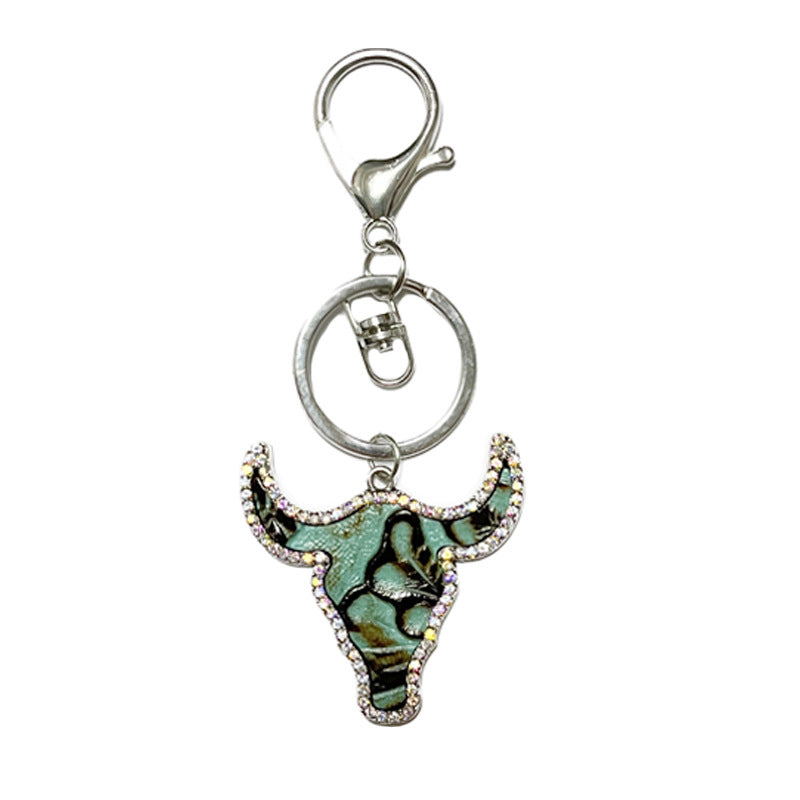 Western Vintage Cow Skull Cross Leather Necklace
