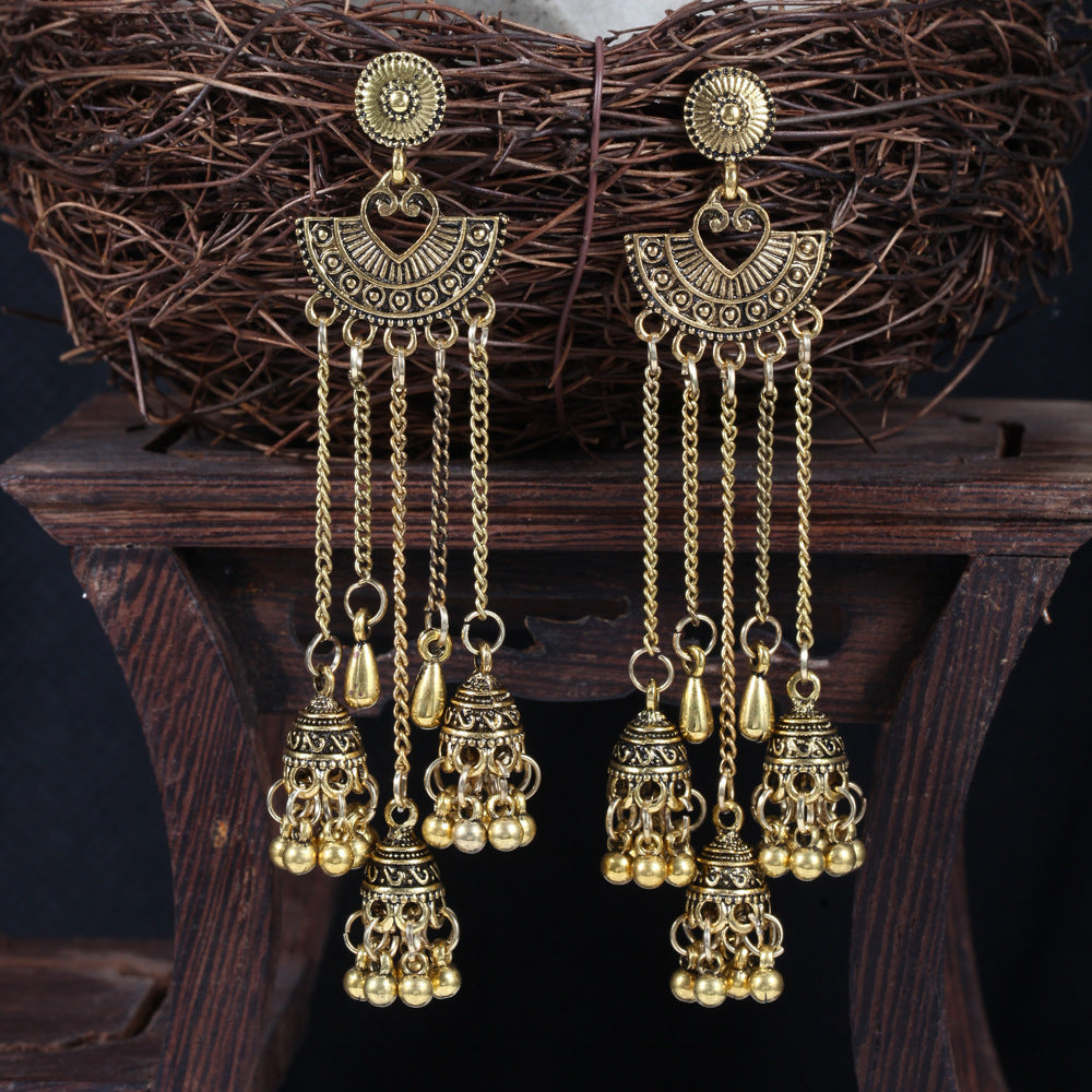 Boho Vintage Heart Cross Earrings