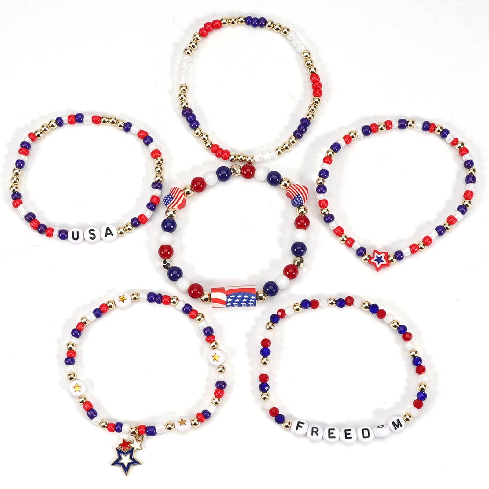 Cross Flag Beaded Bracelet