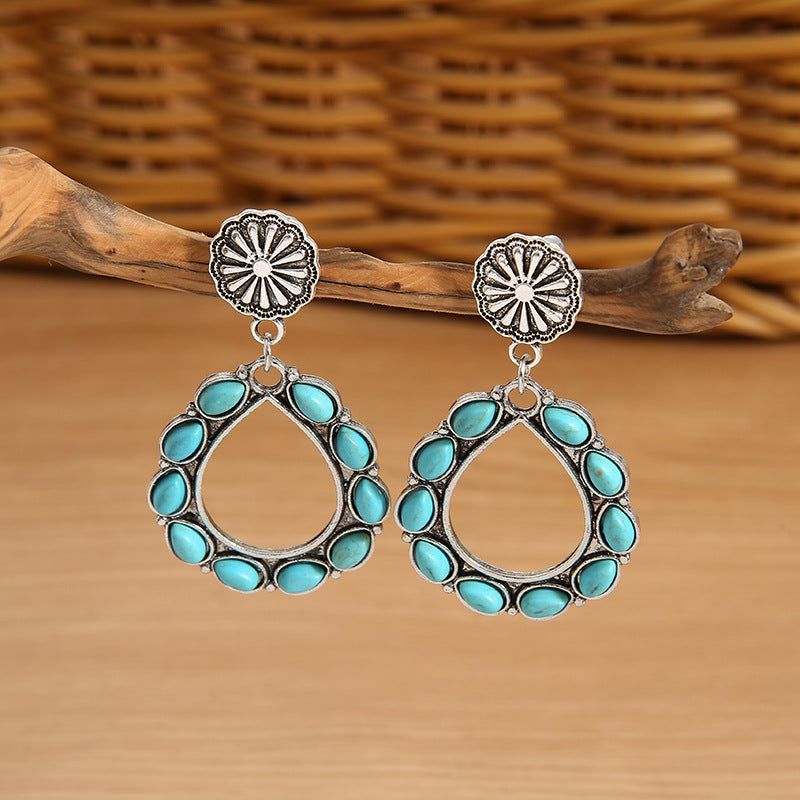 Turquoise Vintage Statement Cross Earrings for Women - product image 1