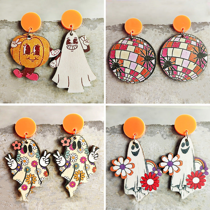 Vintage Floral Wood Earrings - product image 1