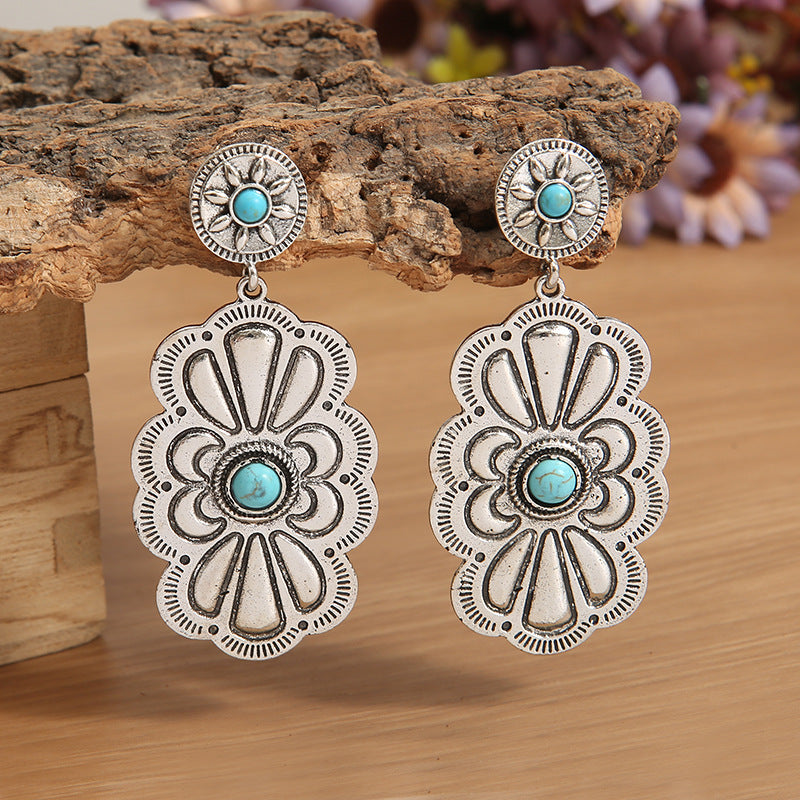Turquoise Vintage Cross Earrings - product image 1