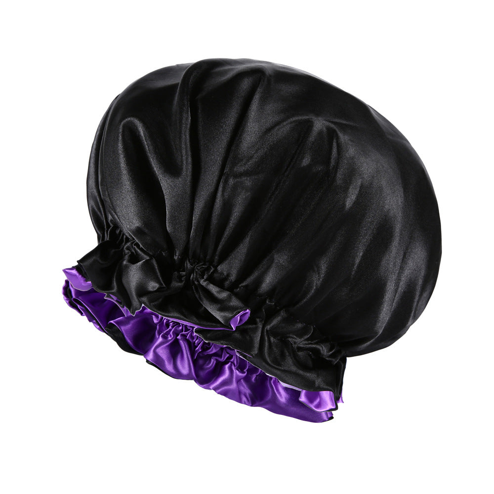 Style Solid Color Satin Hat with Satin Lining - Double-layered Head Cover - - product image 12