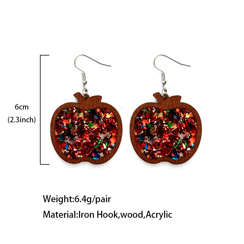 Cross Wood Acrylic Earrings - product image 4