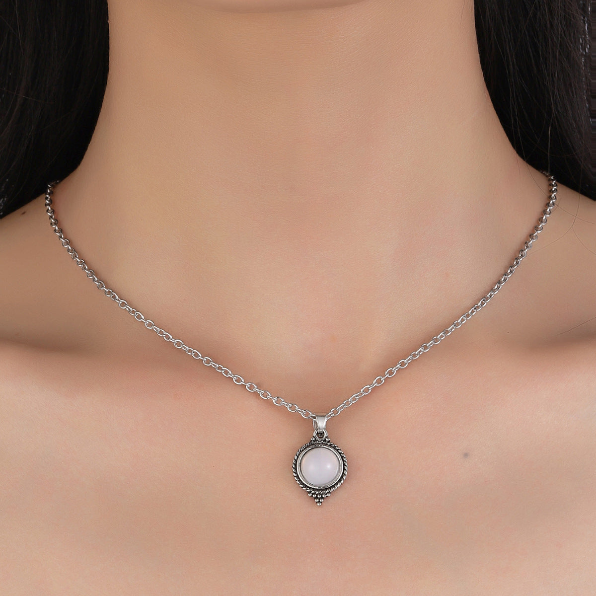 Vintage Moon Cross Necklace for Women