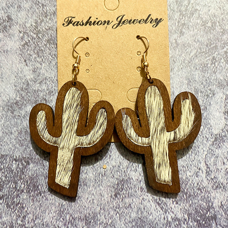 Western Vintage Horse Cactus Cross Earrings - product image 2