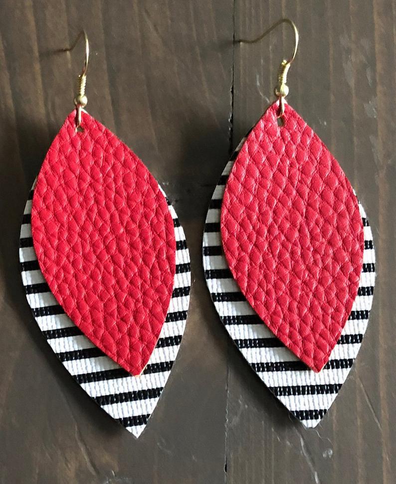 Cross Leather Earrings