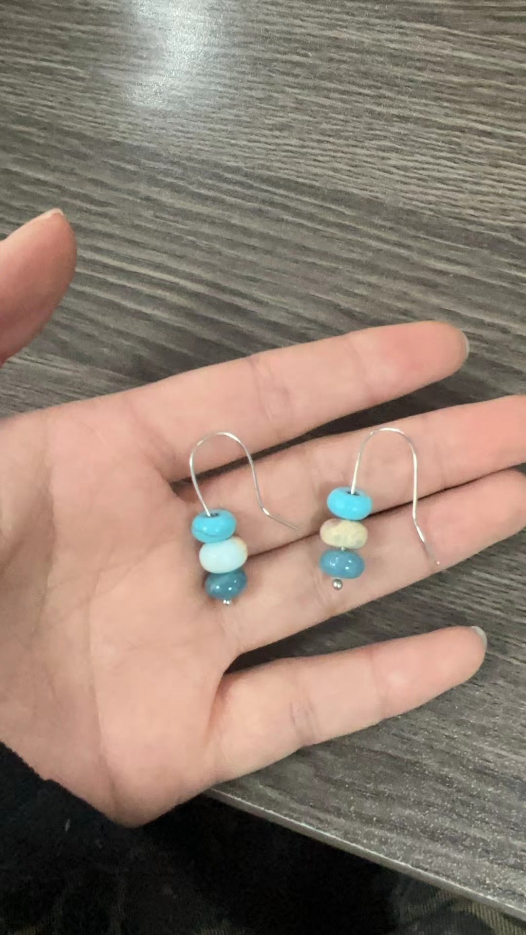Turquoise Vintage Cross Beaded Earrings - product image 6