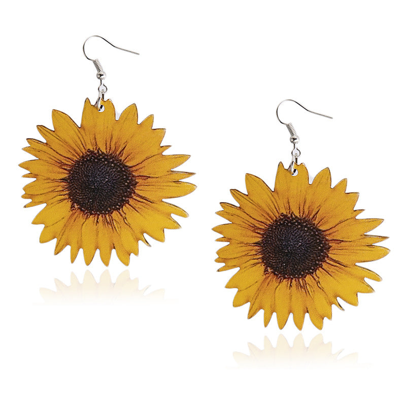 Floral Wood Earrings