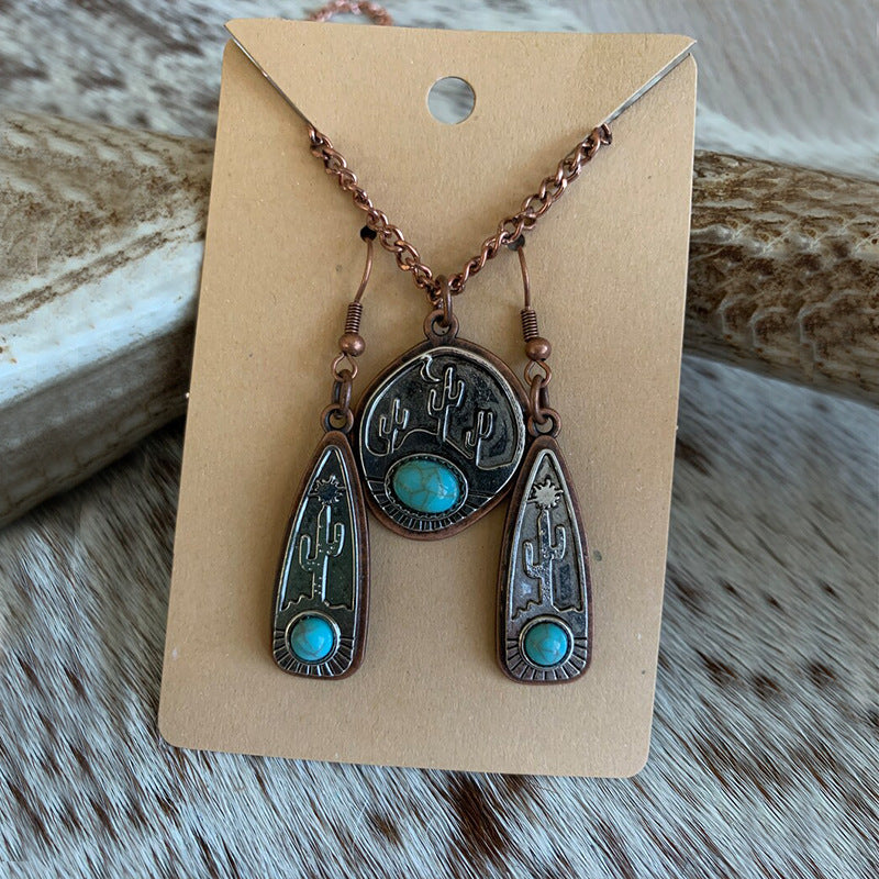 Turquoise Vintage Cactus Jewelry Set - product image 6
