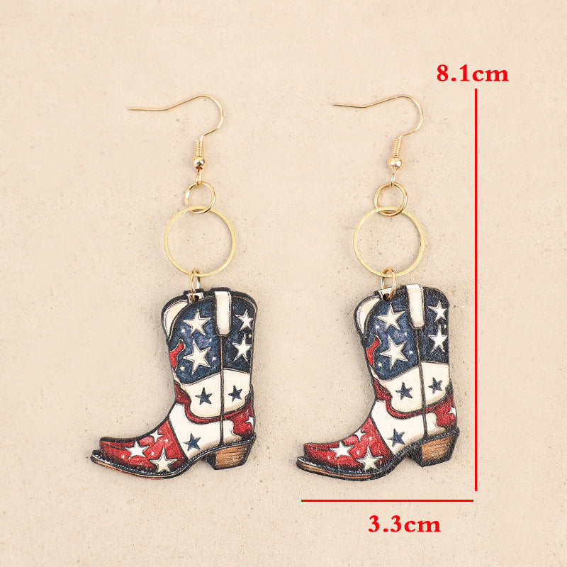 Western Vintage Cross Wood Earrings - product image 8
