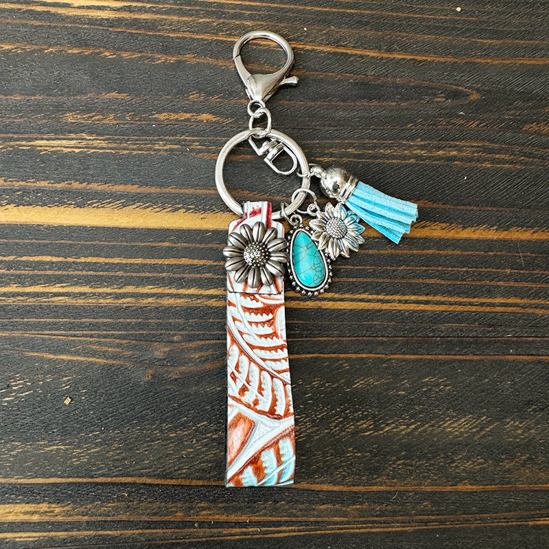 Western Turquoise Vintage Leather Necklace - product image 3
