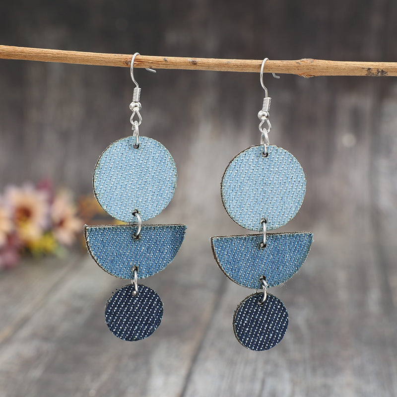 Geometric Cross Leather Earrings for Women - product image 1
