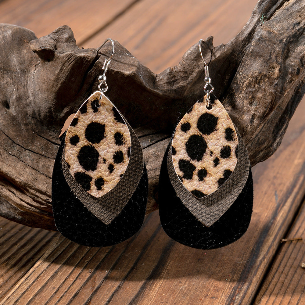 Vintage Cross Leather Earrings - product image 19
