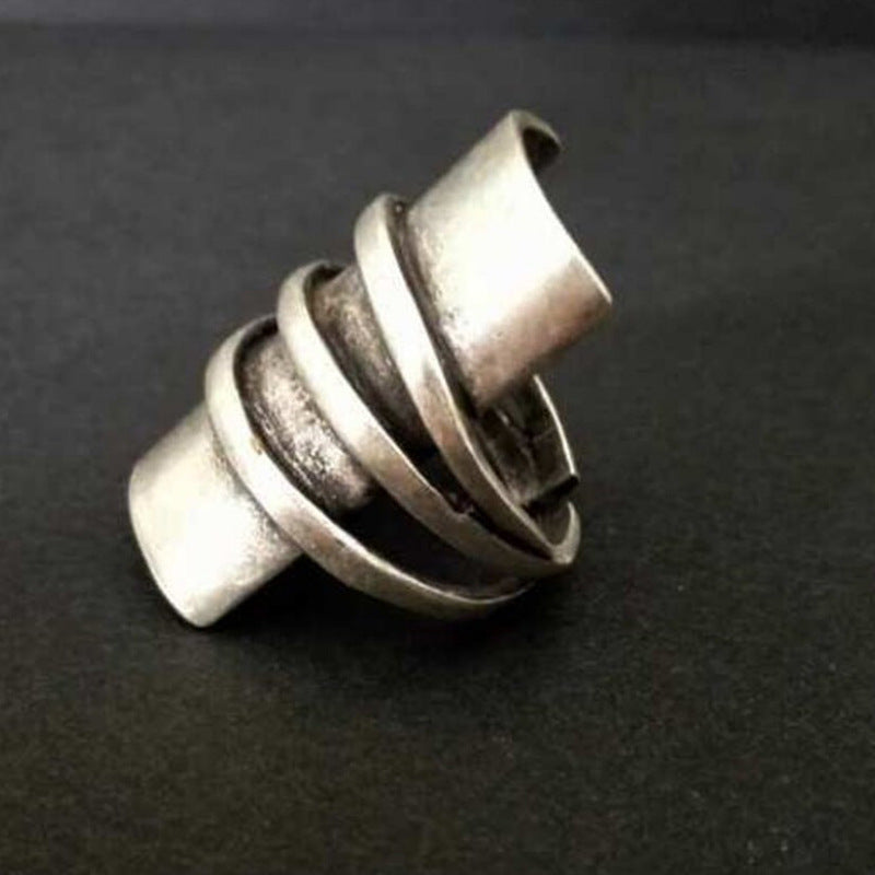 Vintage Statement Geometric Cross Ring - product image 5