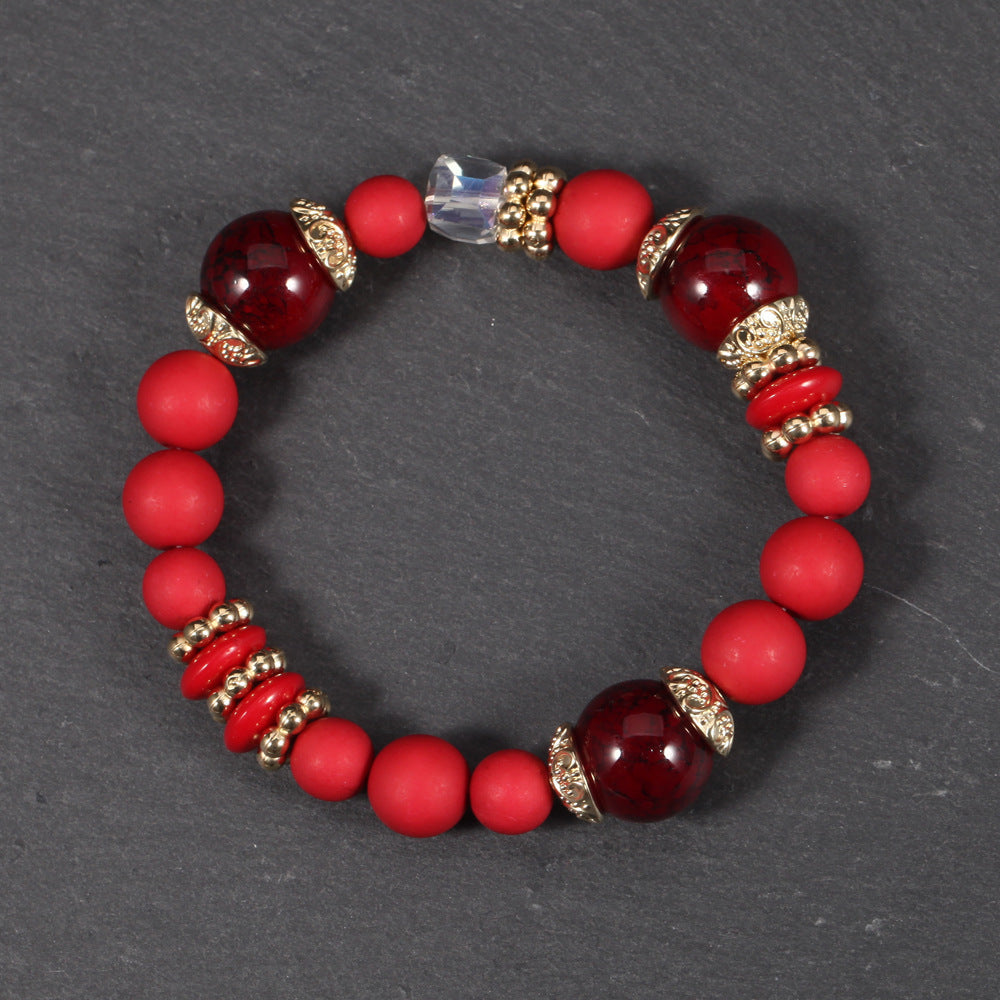 Boho Heart Cross Beaded Crystal Necklace for Women