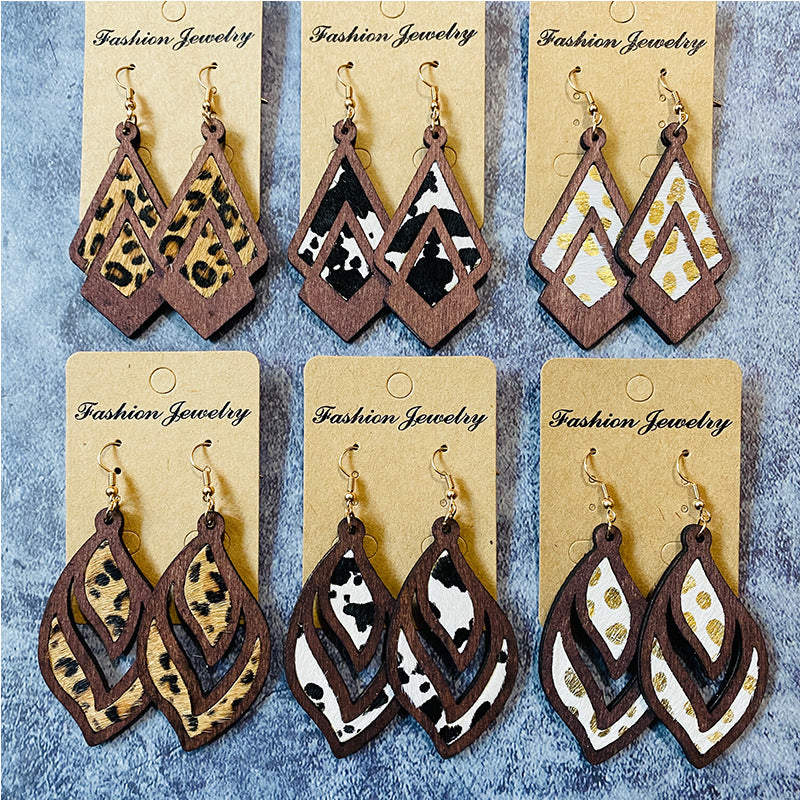 Western Vintage Geometric Cross Earrings