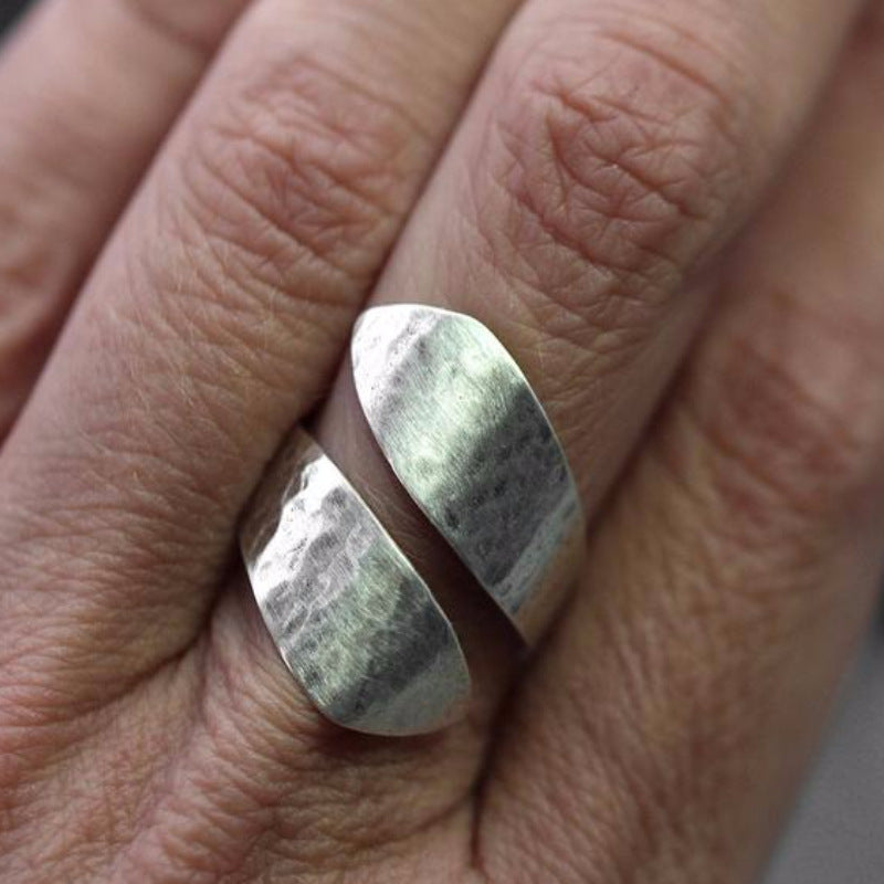 Style Irregular Concave-convex Open Ring - Personalized Trendy Wide Band Ring - product image 2