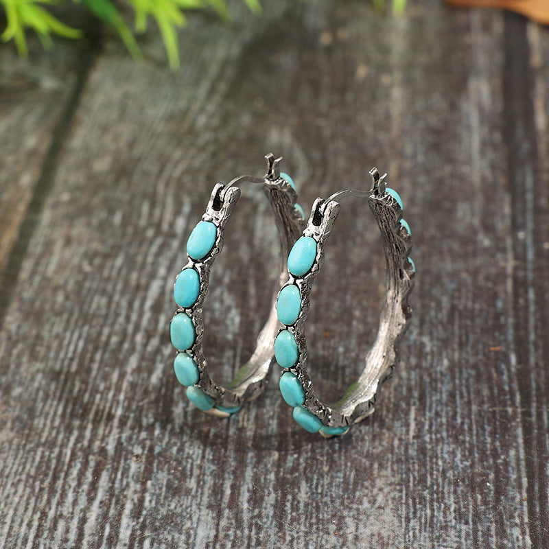 Western Turquoise Vintage Cross Earrings - product image 3