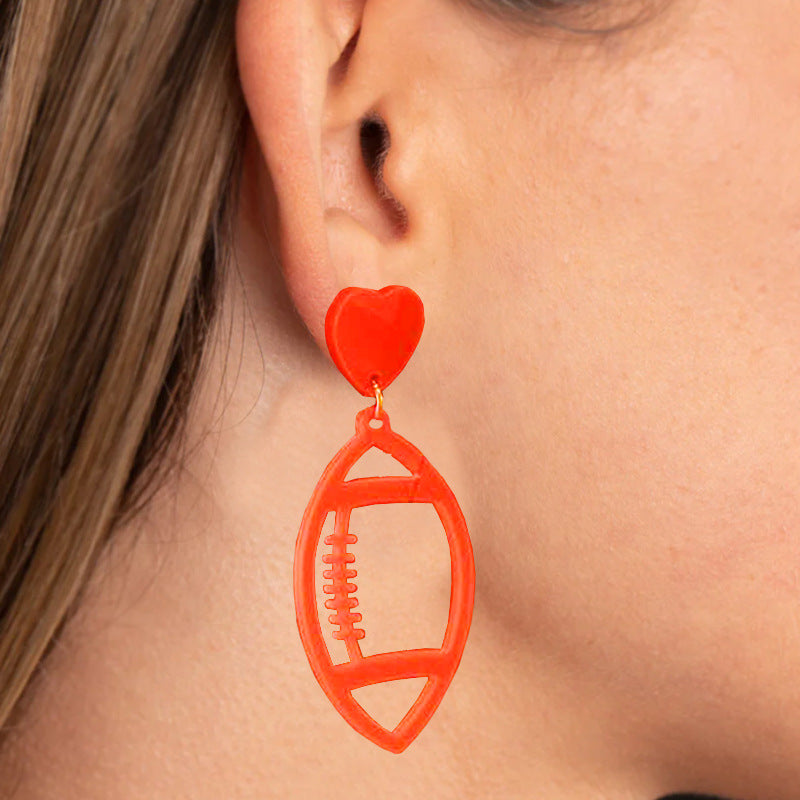 Vintage Heart Cross Acrylic Earrings - product image 2