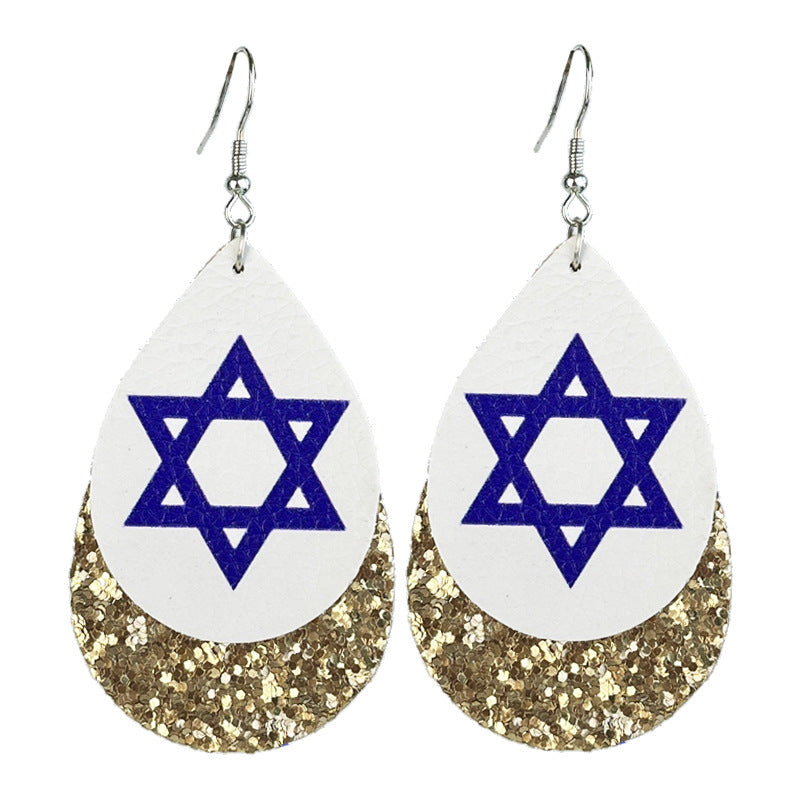 Cross Leather Earrings - product image 5