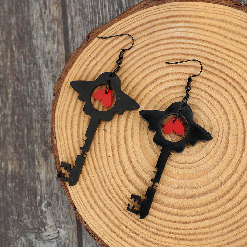 Vintage Heart Cross Acrylic Earrings - product image 4