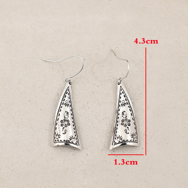 Boho Vintage Geometric Floral Cross Earrings - product image 8