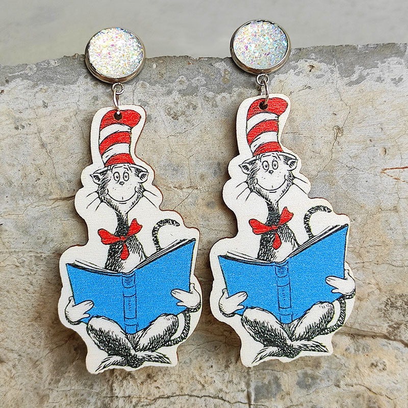 Cute Student-teacher Earrings - Shiny Stainless Steel Base - Steel Pin Studs - product image 1