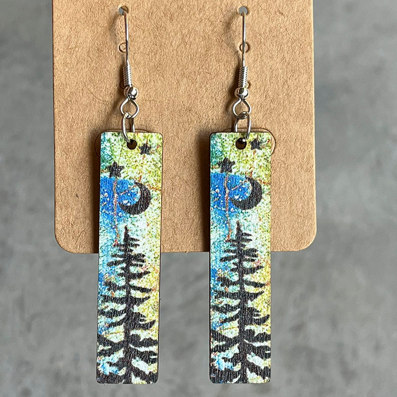 Cross Wood Earrings - product image 3