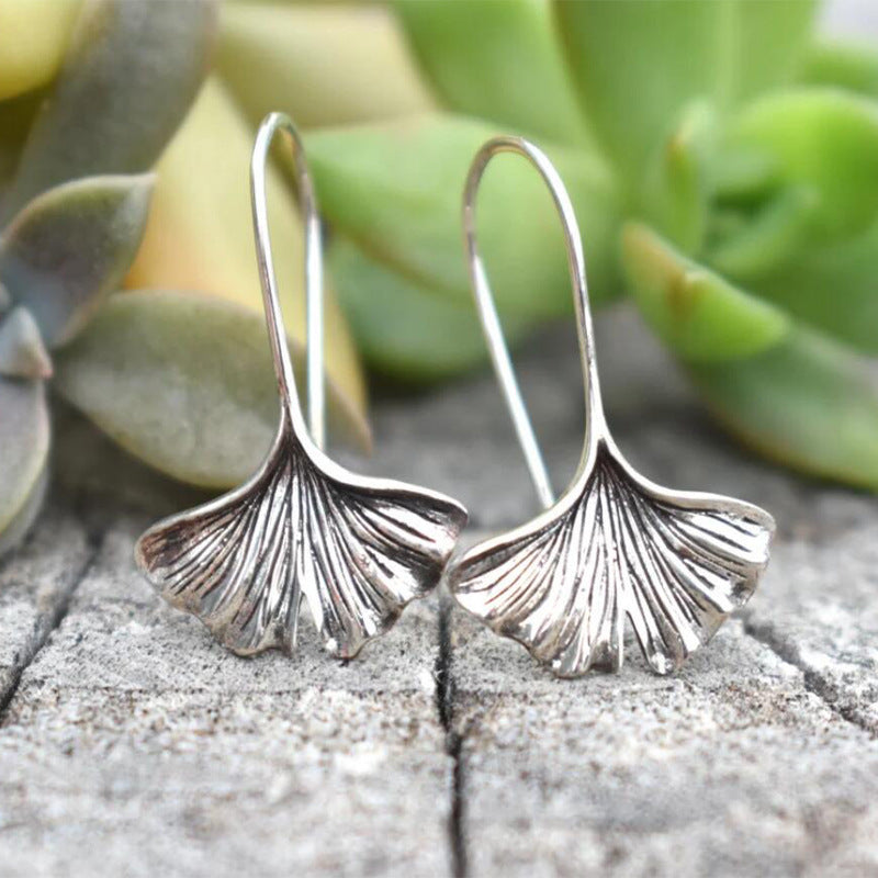 Forest-style Fresh Ginkgo Leaf Earrings - Ear Hooks for Women - Niche - - product image 9
