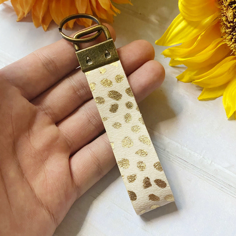 Boho Vintage Horse Cross Leather Keychain
