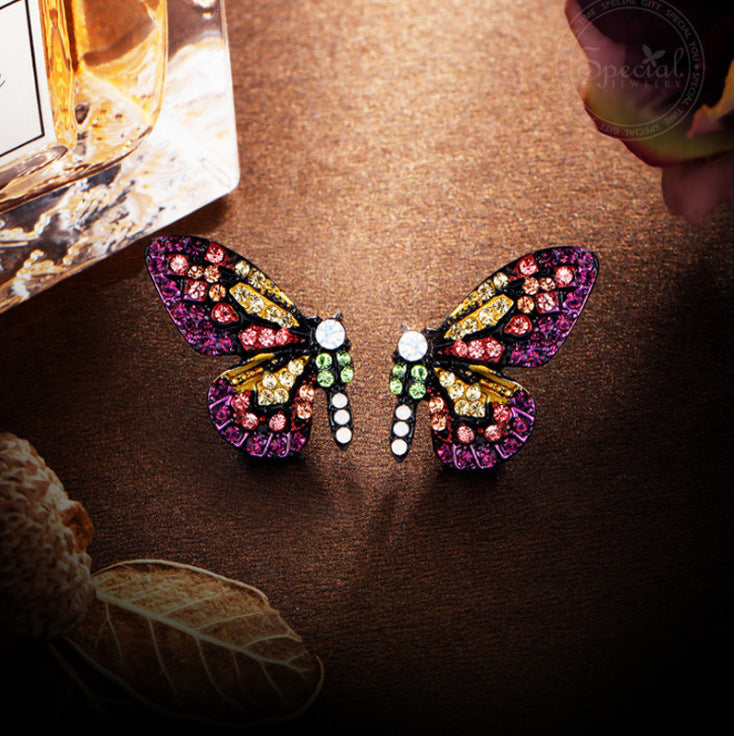 Heart Cross Butterfly Crystal Earrings for Women