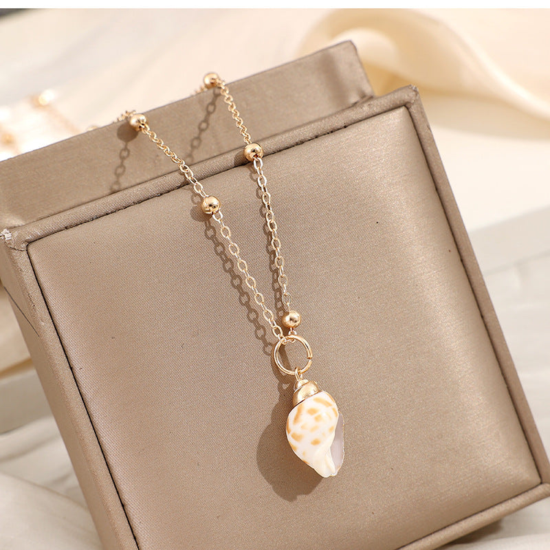 2019aliexpress : Ocean‑style Necklace with Gold‑trimmed Seashells and Conch - product image 28
