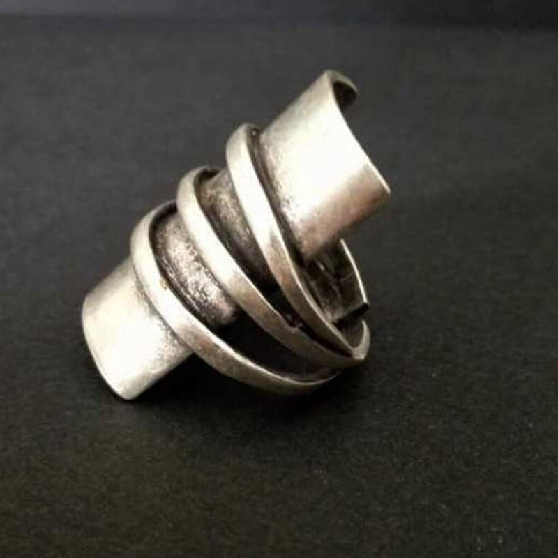 Vintage Statement Geometric Cross Ring - product image 12
