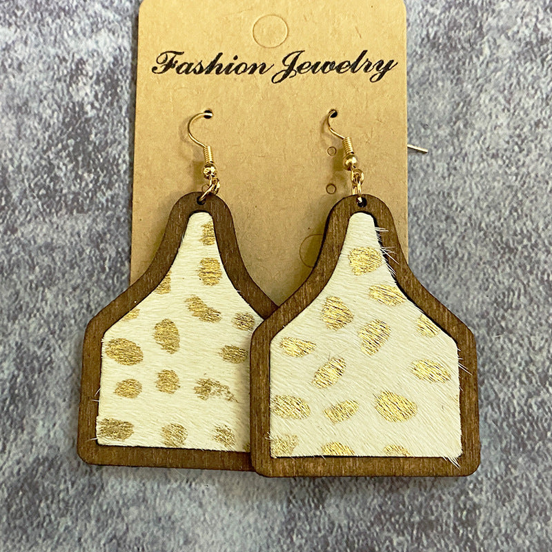 Western Boho Horse Cross Leather Earrings