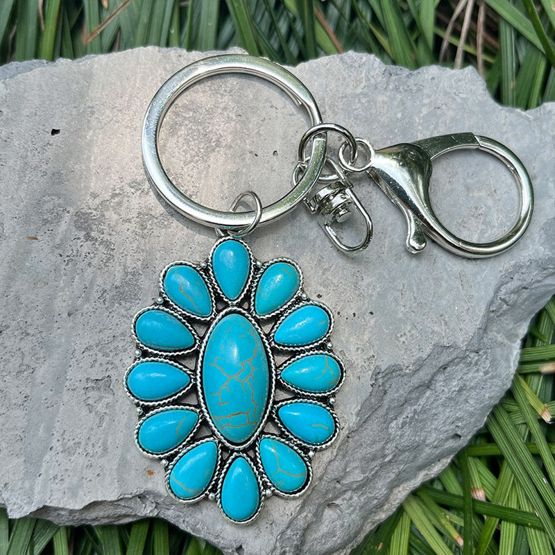 Western Turquoise Vintage Floral Cactus Necklace - product image 3